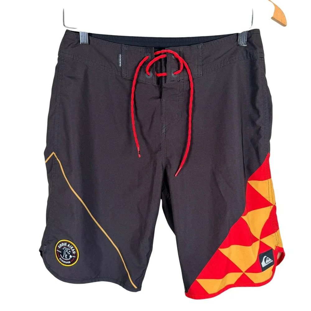 Quiksilver Eddie Aikau 2015-16 Board Shorts Mens 28 Black AG47 Dry Flight